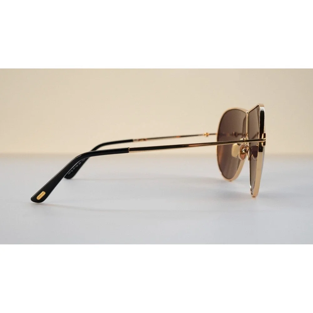 Tom Ford TF1158 Keating Mens Metal Sunglass 30A Shiny Deep Gold 71-30 Gray Italy